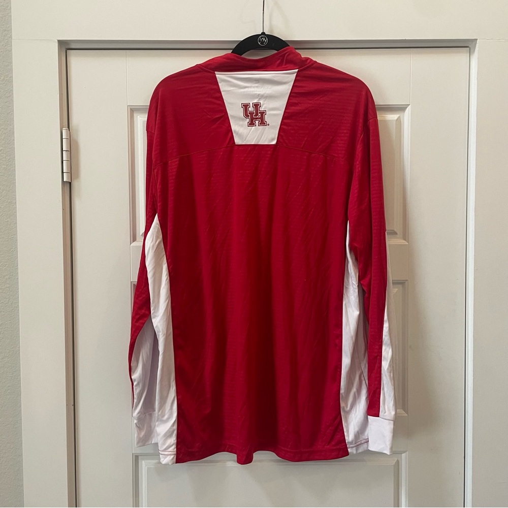 University of Houston Men's Red and White Long Sleeve Quarter-Zip Shirt size XL - Picture 6 of 6